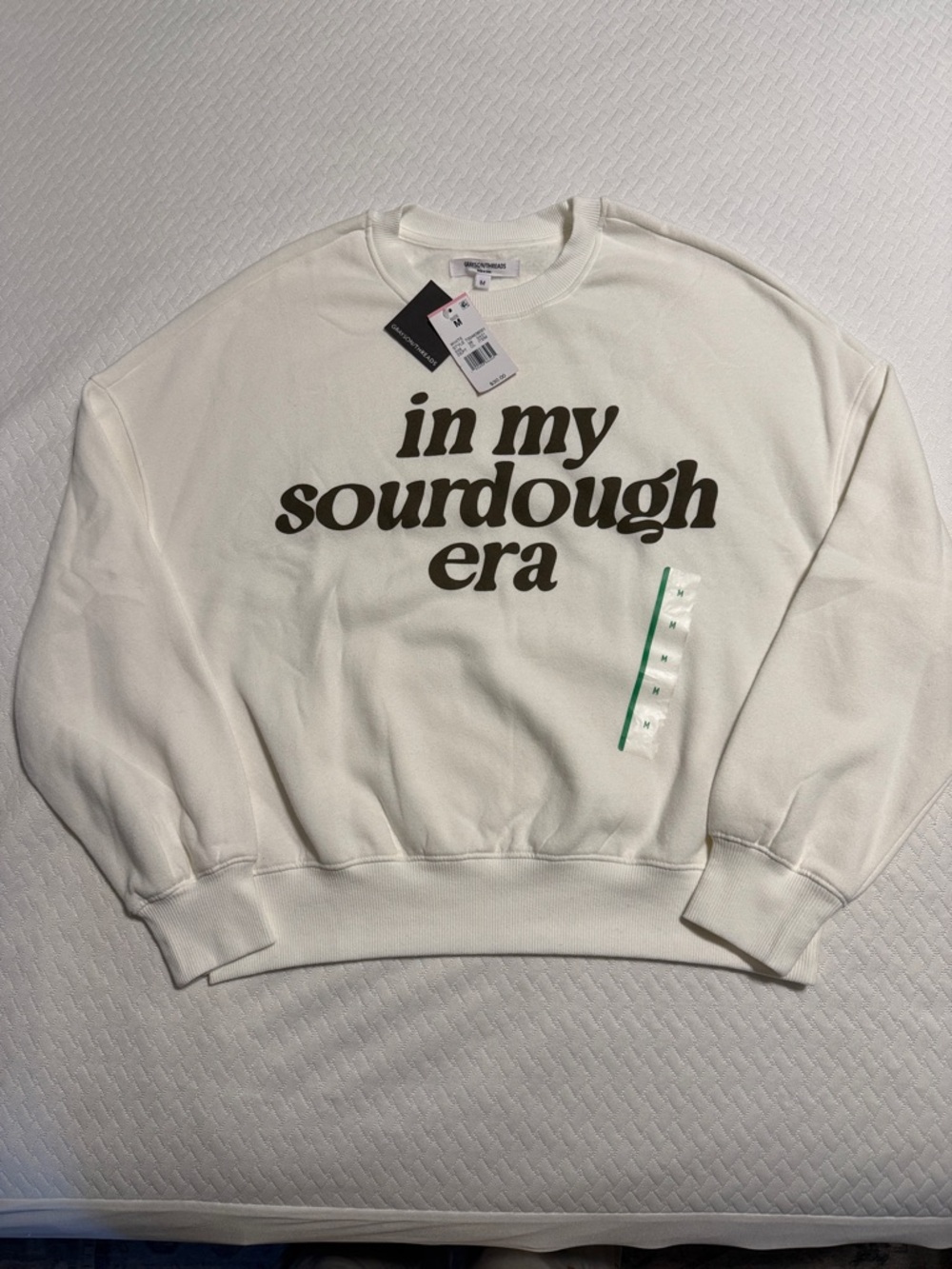 BNWT GRAYSON/THREADS Cream Graphic 'In My Sourdough Era' Crewneck Sweatshirt